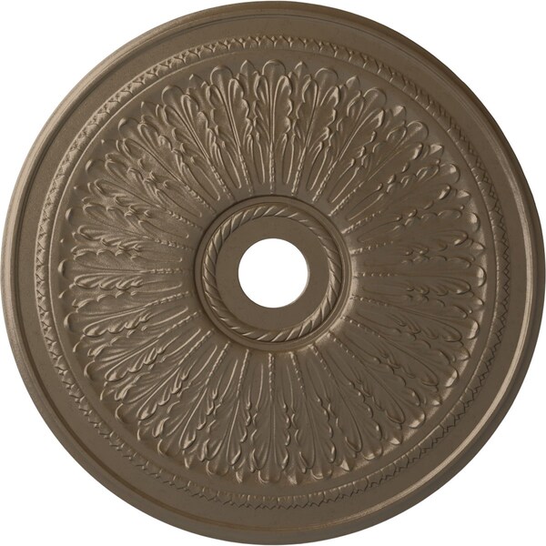 Ekena Millwork Oakleaf Ceiling Medallion (Fits Canopies up to 6 1/4"), 29 1/8"OD x 3 5/8"ID x 1"P, Warm Silver CM29OAWSS - main